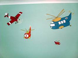 Boys Planes And Heicopters - Mural