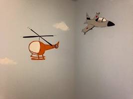 Helicopter And Plane - Mural