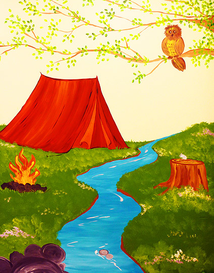 Camping Wildlife Mural