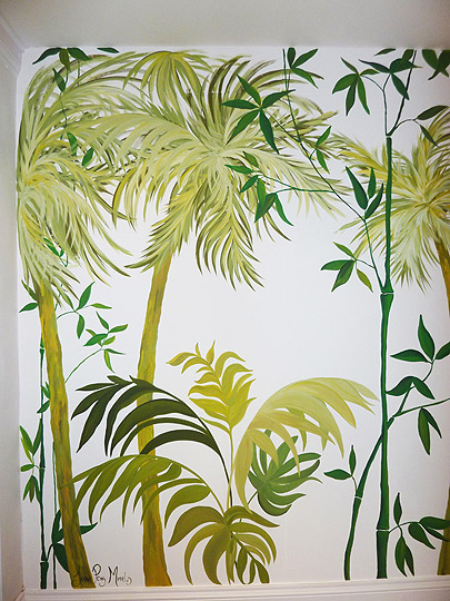 Close Up Palm Tree Mural
