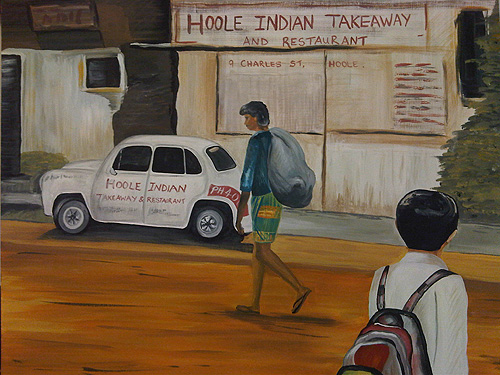 Indian Street Scene Mural