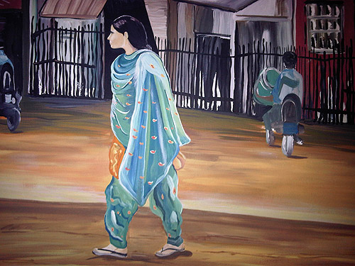 Indian Street Scene Mural 3