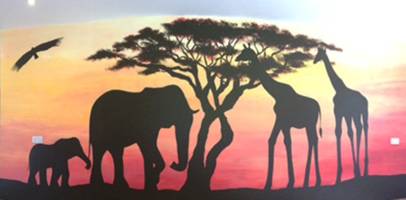 Africa Sunset Mural