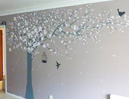 Blossom Tree & Bird Mural