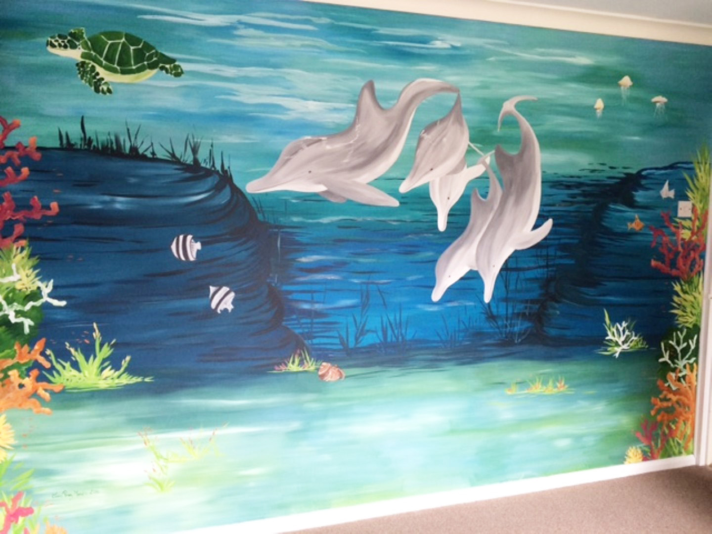 Underwater Dolphin Mural