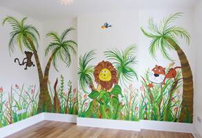 Happy Jungle Animal Mural