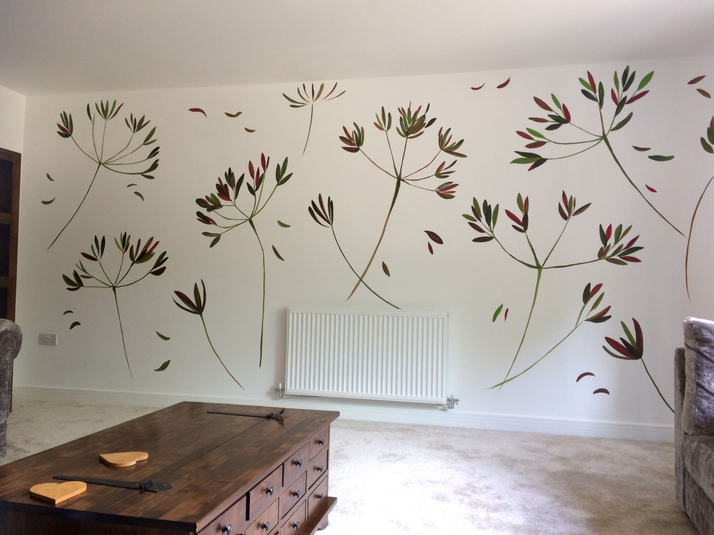 Modern Cow Parsley Feature Mural