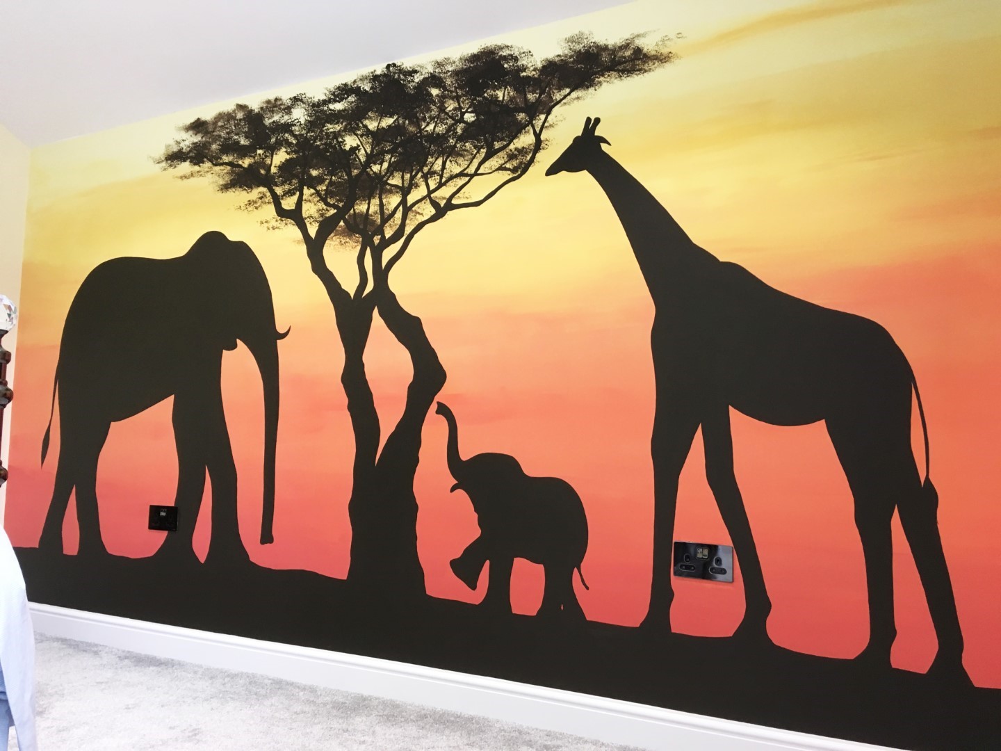 Jungle Animal Sunset Mural