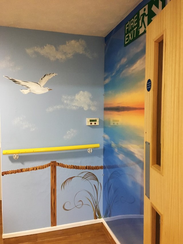 Sea Side Corridor Mural, Oldbury Care Home