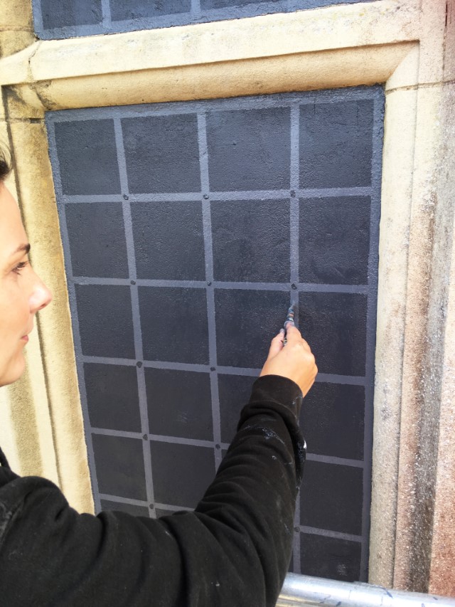 Faux Effect Leaded Window Outdoor Murals