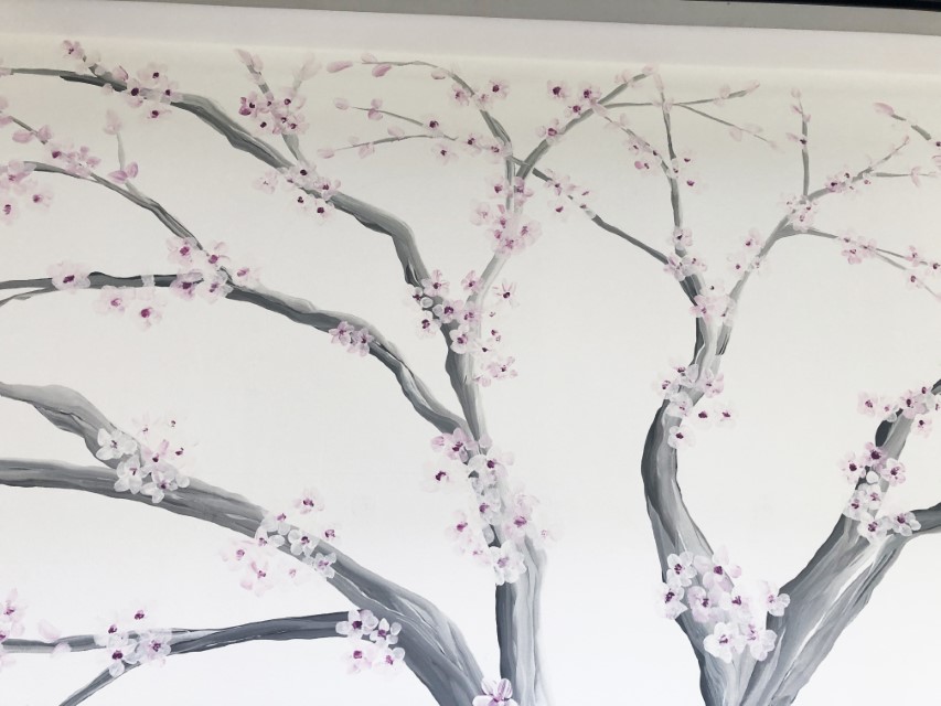 Close Up Blossom Tree Mural