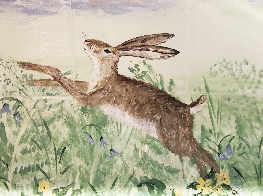 Hare & Bluebell Mural Art