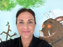 Joanna Perry Artist With Mural Painting