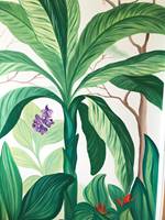 Orchid Palm Bird Mural