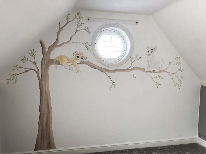 Lion King Style Babies Room Mural