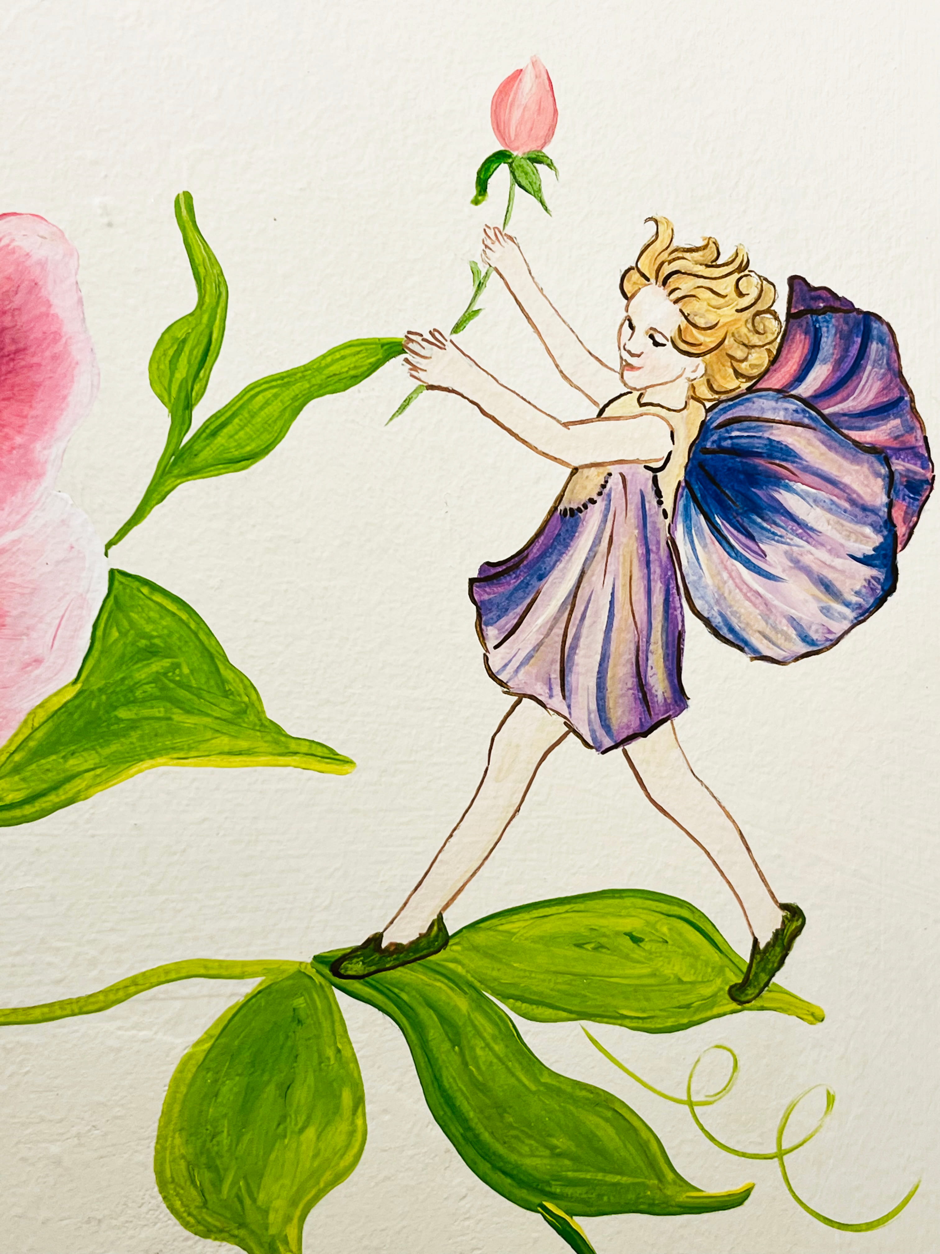 Rose Flower Fairy Wall Art