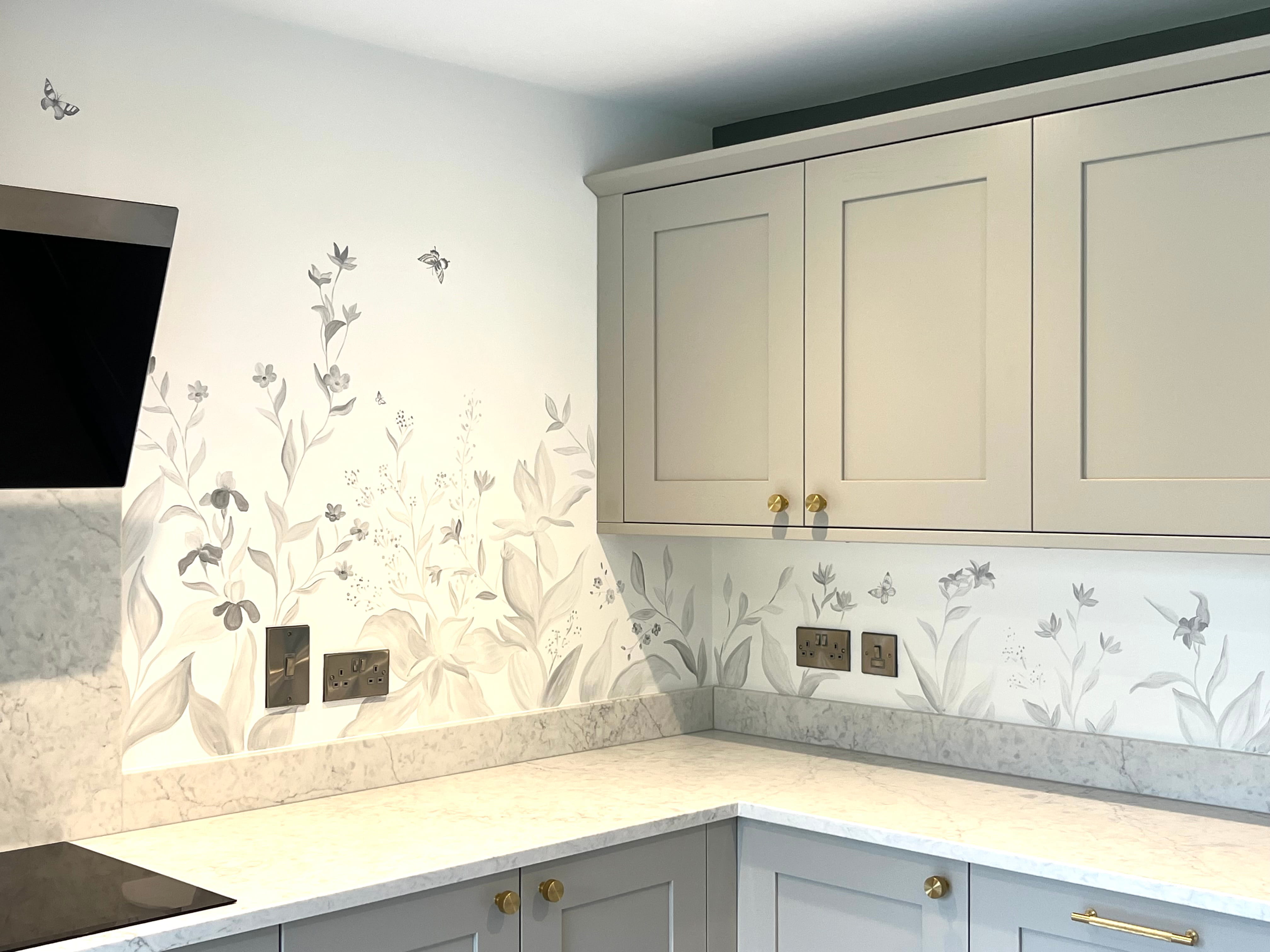 Hand Painted Kitchen Wall Mural Art