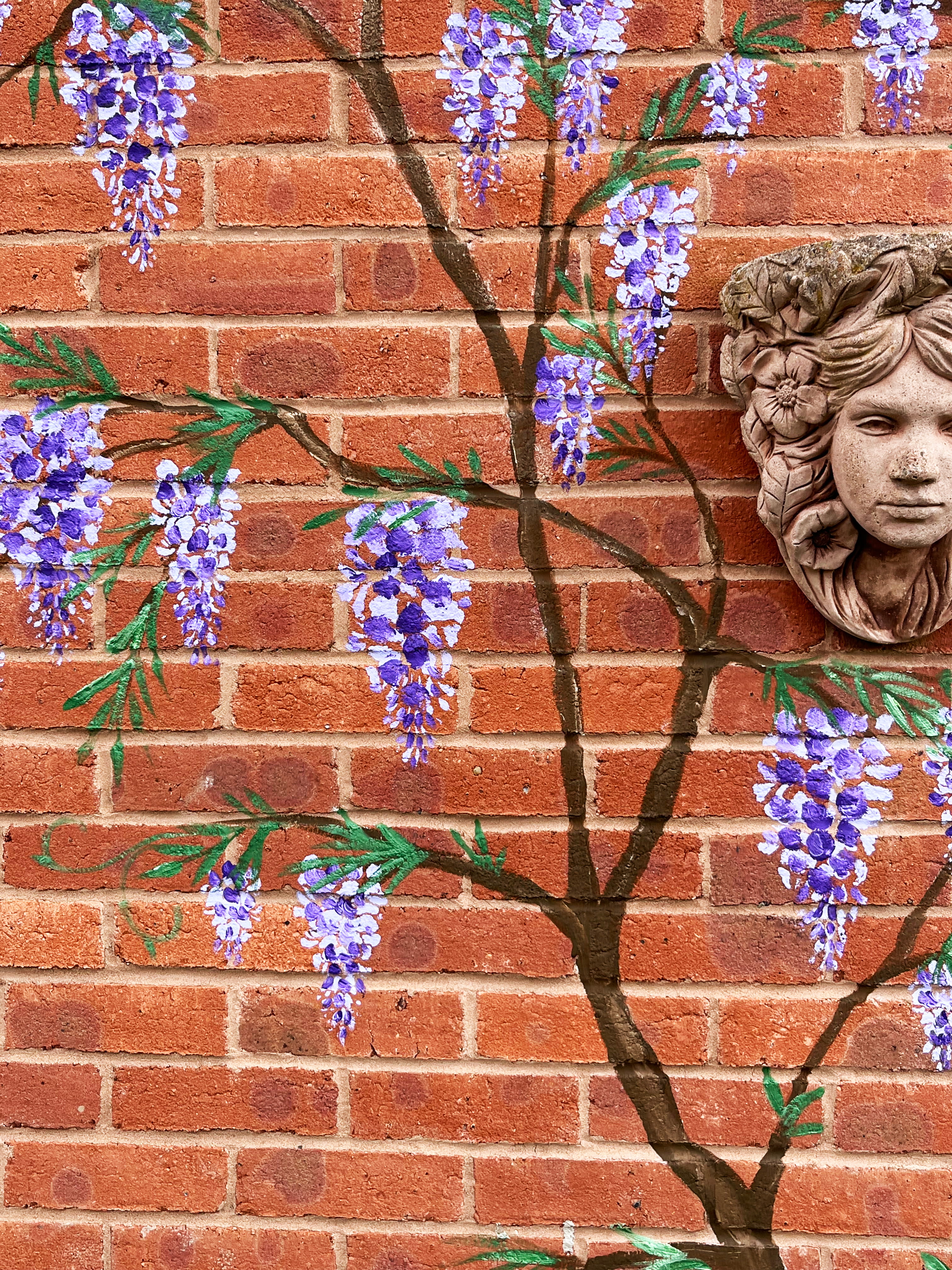 Hand Painted Wisteria Wall Mural